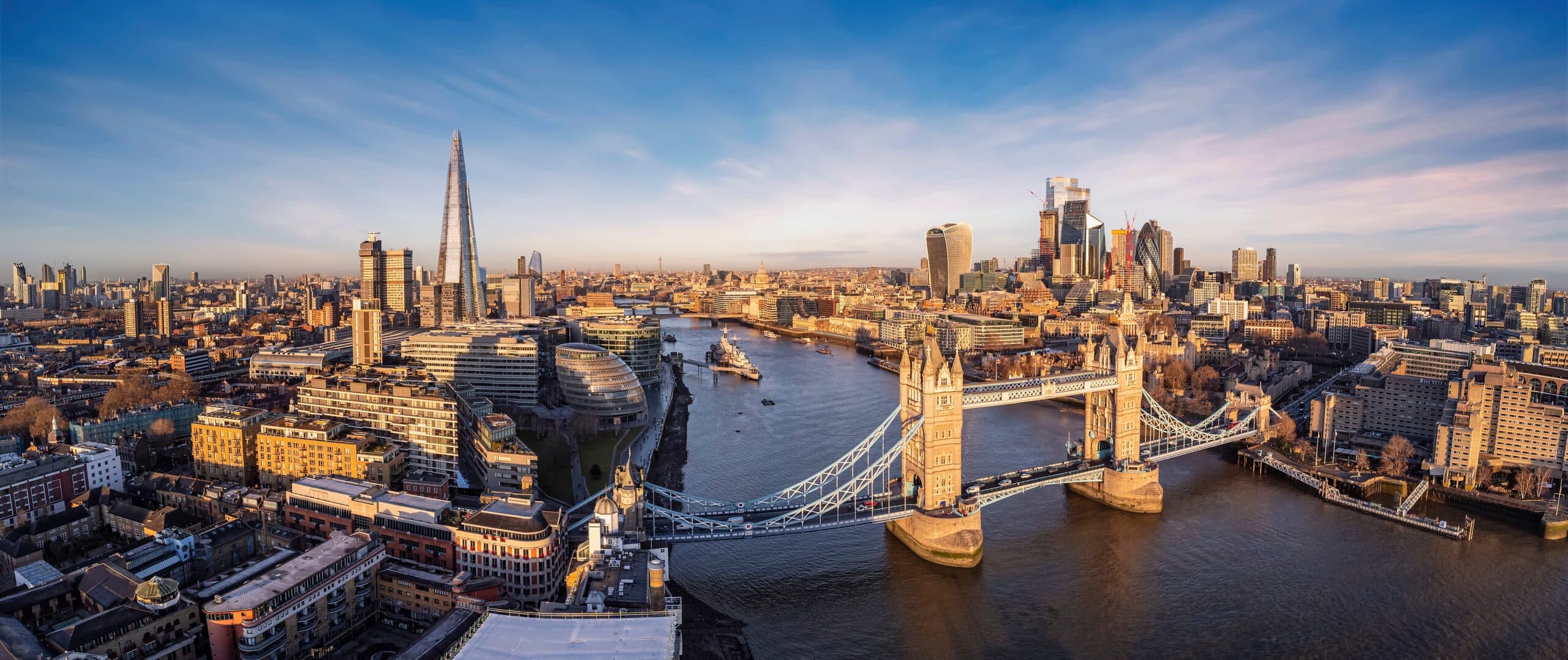 London financial district skyline with modern office buildings