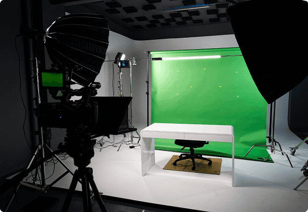 Professional video studio setup